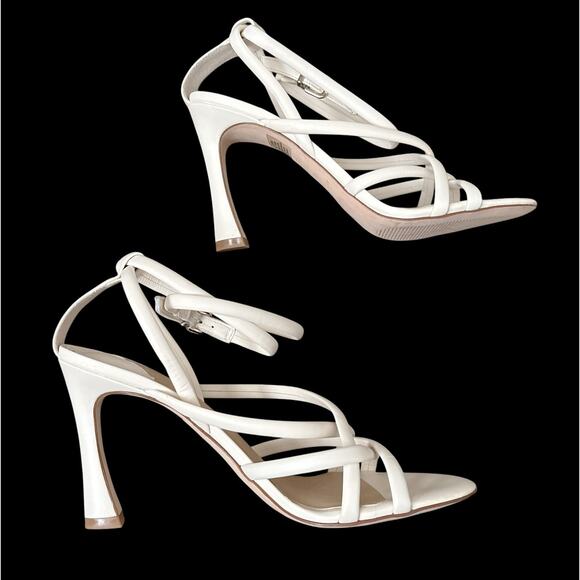 ANTONIO MELANI Womens Size 8M Cream Leather Strappy Gisella Stiletto Heels Shoes - Picture 3 of 8
